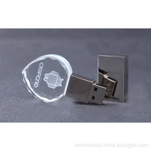 promotional gift crystal usb flash drive with custom logo